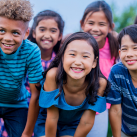 children posing in group